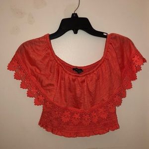 Coral off the shoulder top xs